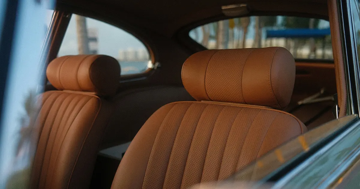 leather car seat repair - classic brown car interior