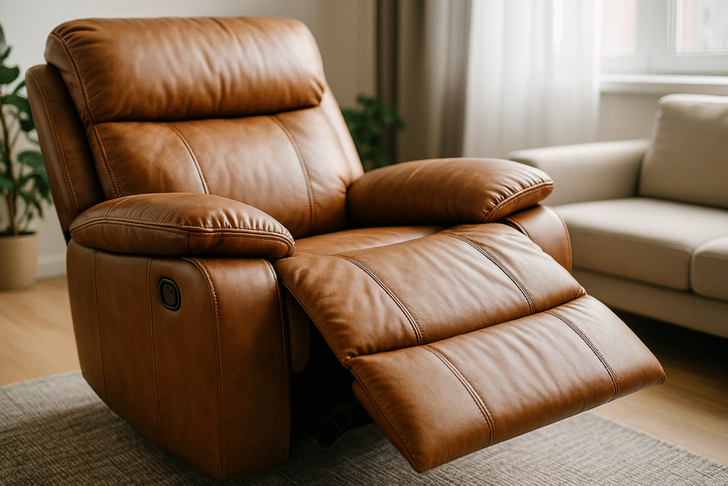 Brown leather recliner - Recliner Leather and upholstery repair services