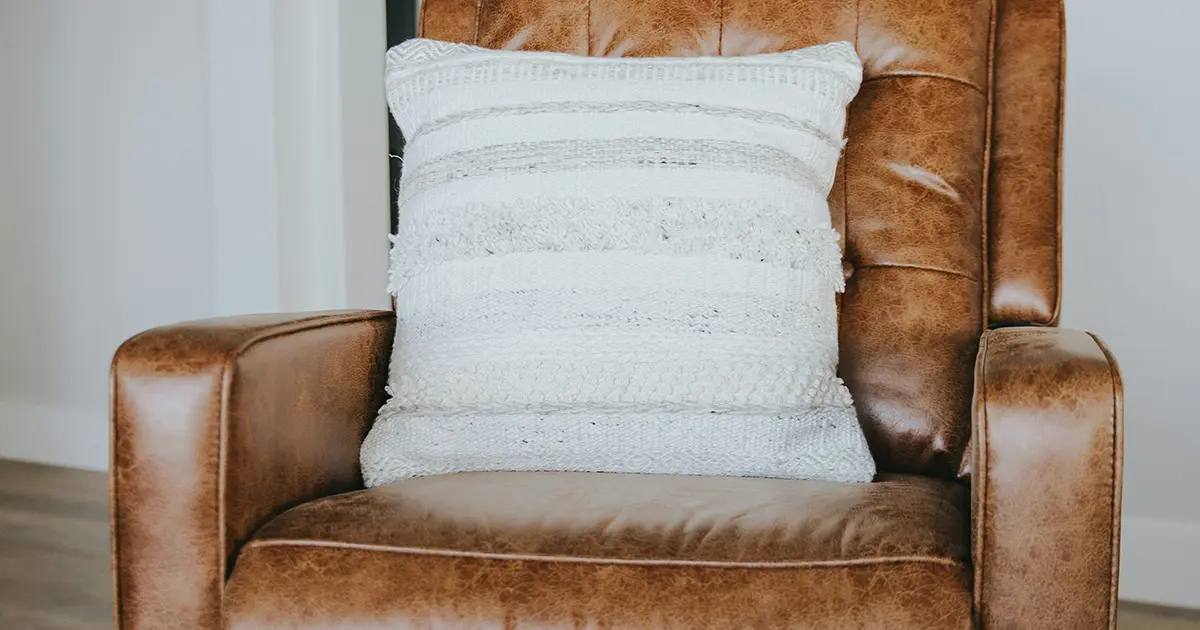 leather chair repair - restoring brown chair
