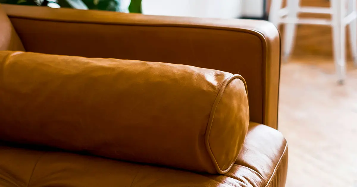 leather sofa repair - restoring worn-out brown couch