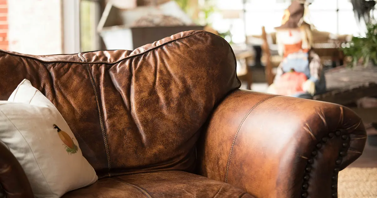 repairing leather sofa - cracked and faded leather couch